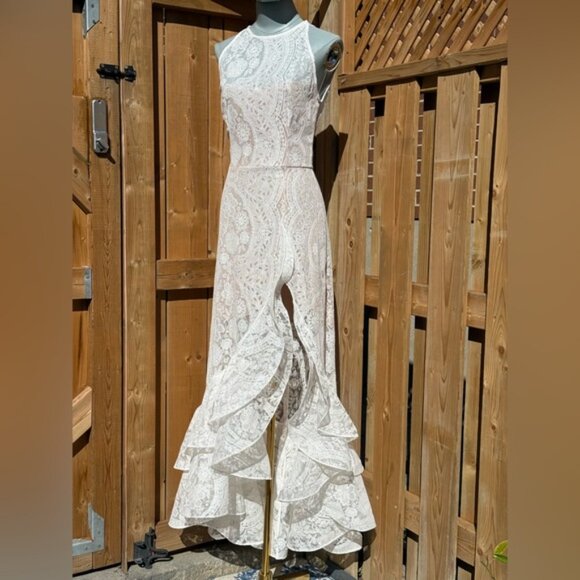 🆕 BRONX & BANCO 🧿 NWOT Sicilia White Lace Tiered Ruffle Dress, Sz XS US 2 - Picture 11 of 16